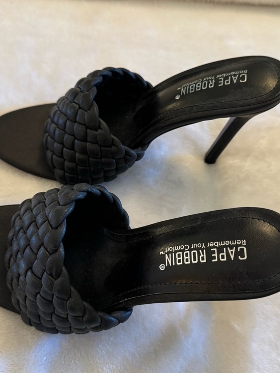 Cape Robbin Black Braided Slide Mules Size 7 - Picture 2 of 5